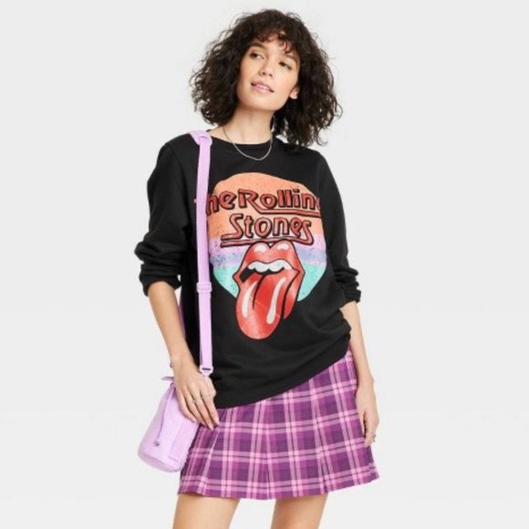 The Rolling Stones Tongue Graphic Black Band Sweatshirt - Picture 2 of 3